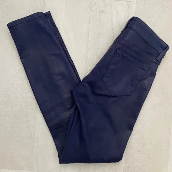 L'AGENCE Jyothi High Waist Split Ankle Skinny Jeans Midnight Blue 24 - Picture 6 of 13